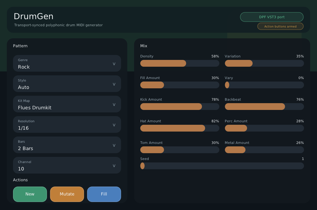 DrumGen plugin interface