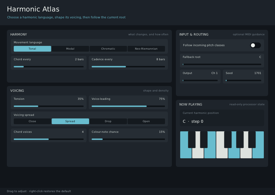 Harmonic Atlas plugin interface