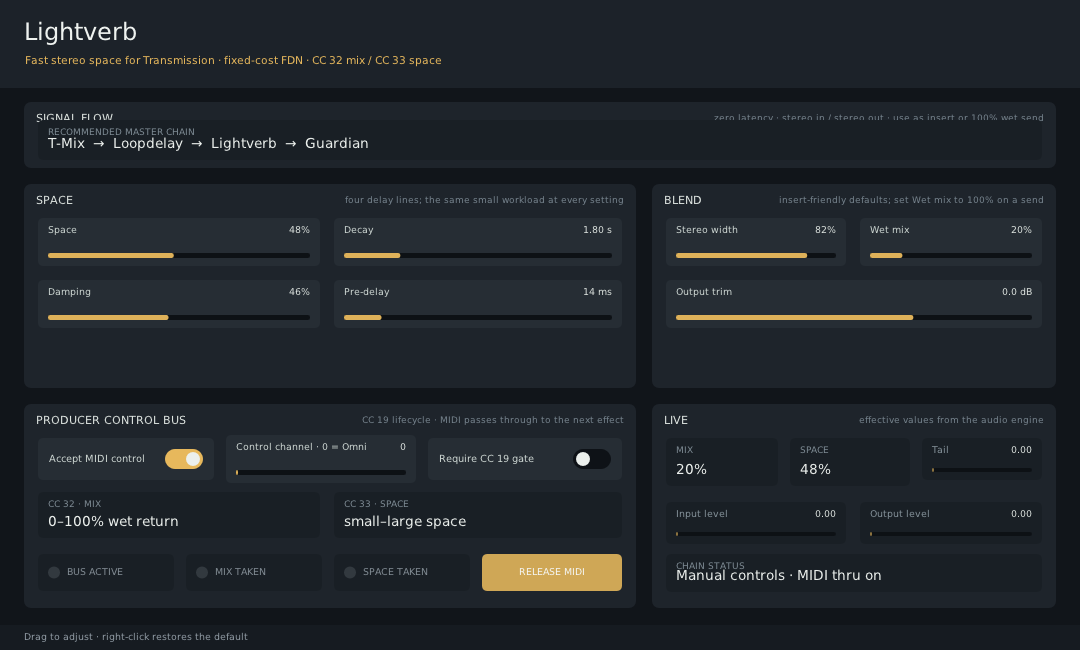 Lightverb plugin interface