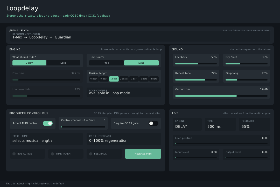 Loopdelay plugin interface
